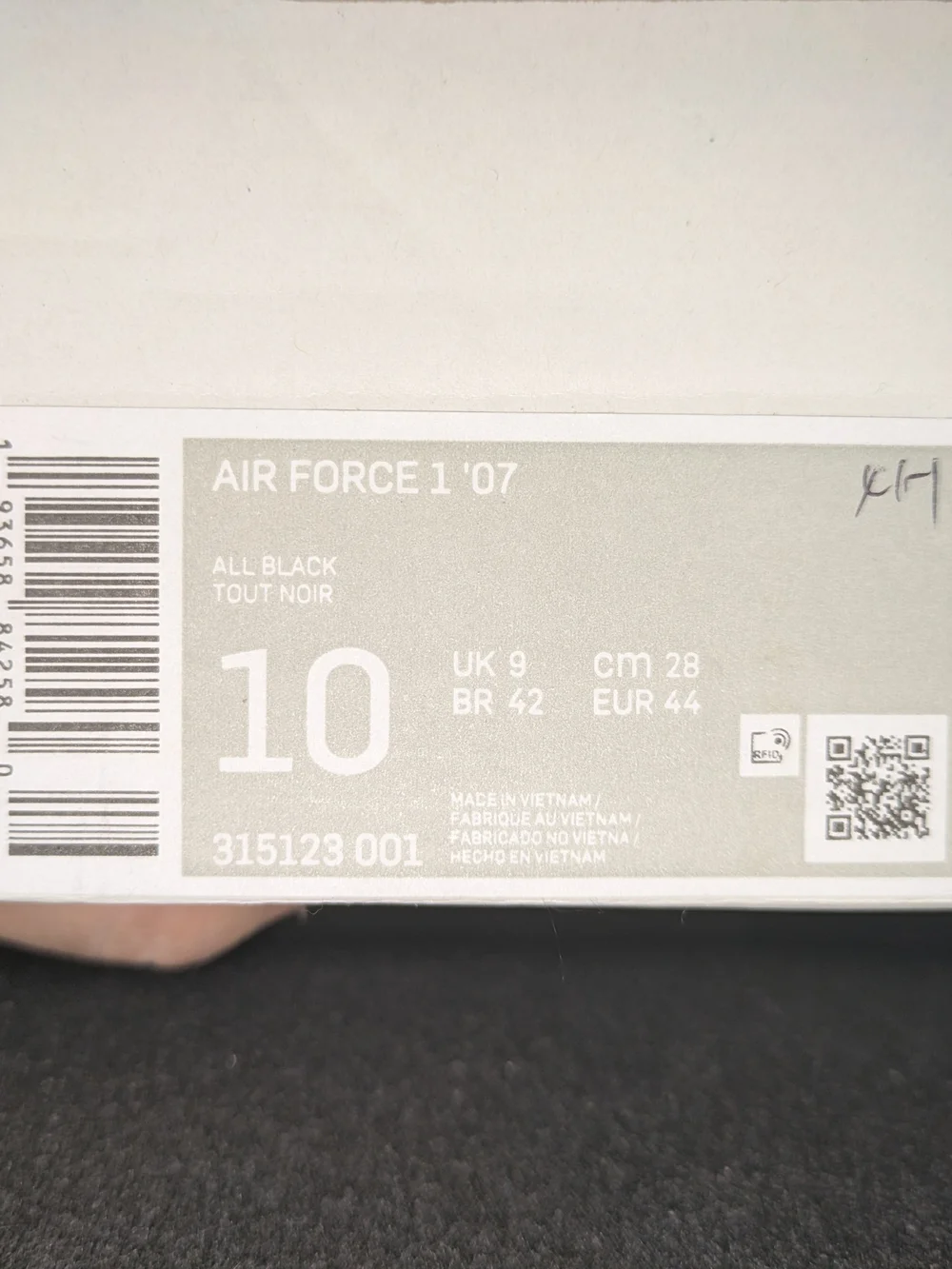 Men's Black Nike Air Force 1 '07 High Top Sneaker Size 10 New In Box!